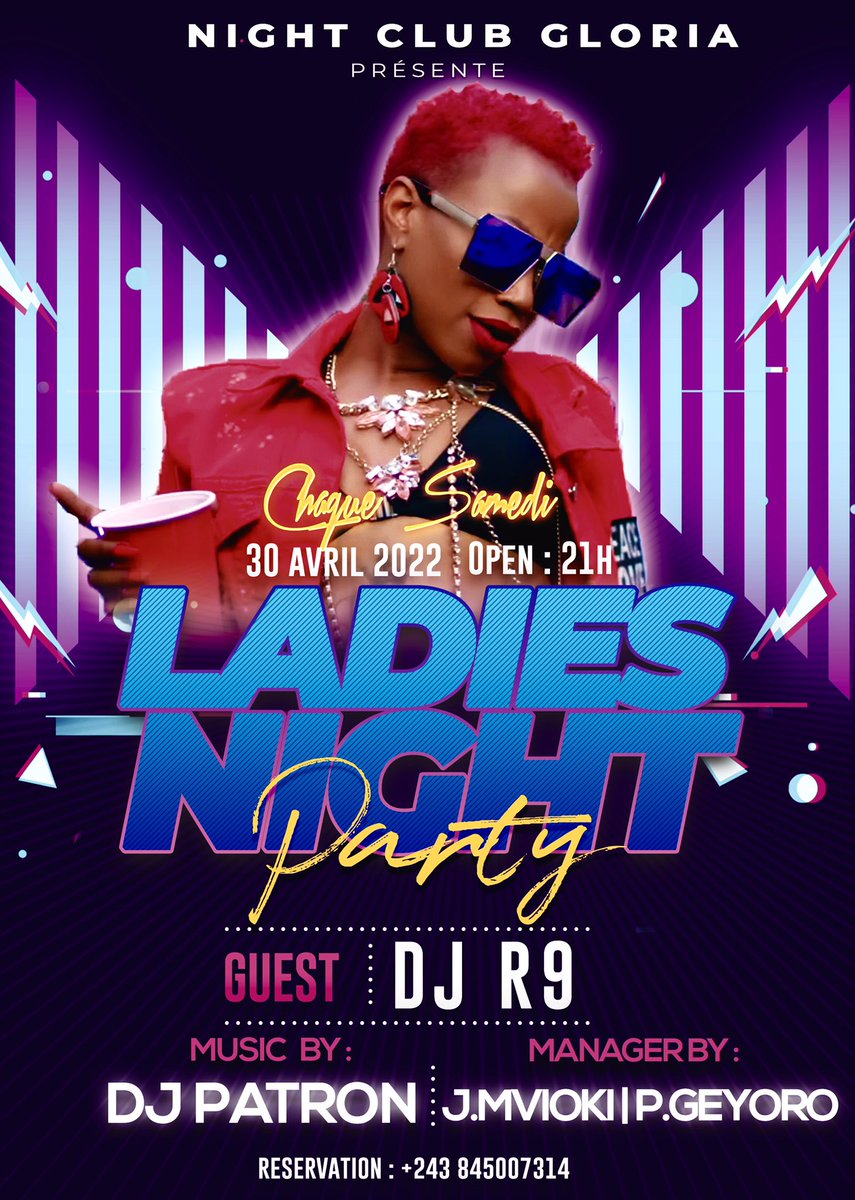 jonathan_mvioki's tweet photo. Rendez-vous de chaque samedi #LADIESNIGHT 
@hotelgloria11 
#muanda

@central_sage 

@leParrainRDC 

@IlusTix 

@kaytshis https://t.co/HVhOg8KFZM