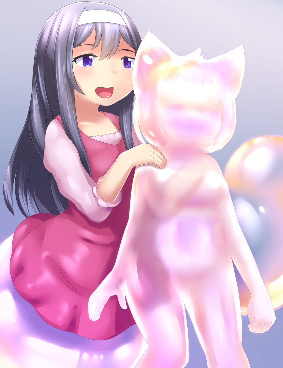 ルミナスタジオさんのシャボン玉人外娘の紅葉さんと、シャボン化するアルマちゃんを描かせていただきました。 百合TFはいいものだ…… 