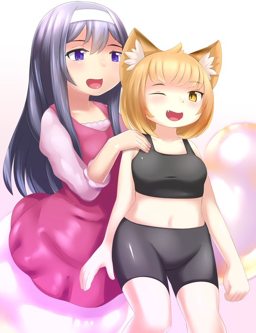 ルミナスタジオさんのシャボン玉人外娘の紅葉さんと、シャボン化するアルマちゃんを描かせていただきました。 百合TFはいいものだ…… 