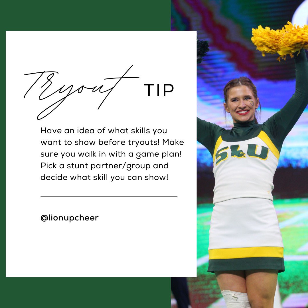 It’s tryout tip Tuesday! Tryouts are in 2 weeks! We can’t wait to get our new season started💚💛