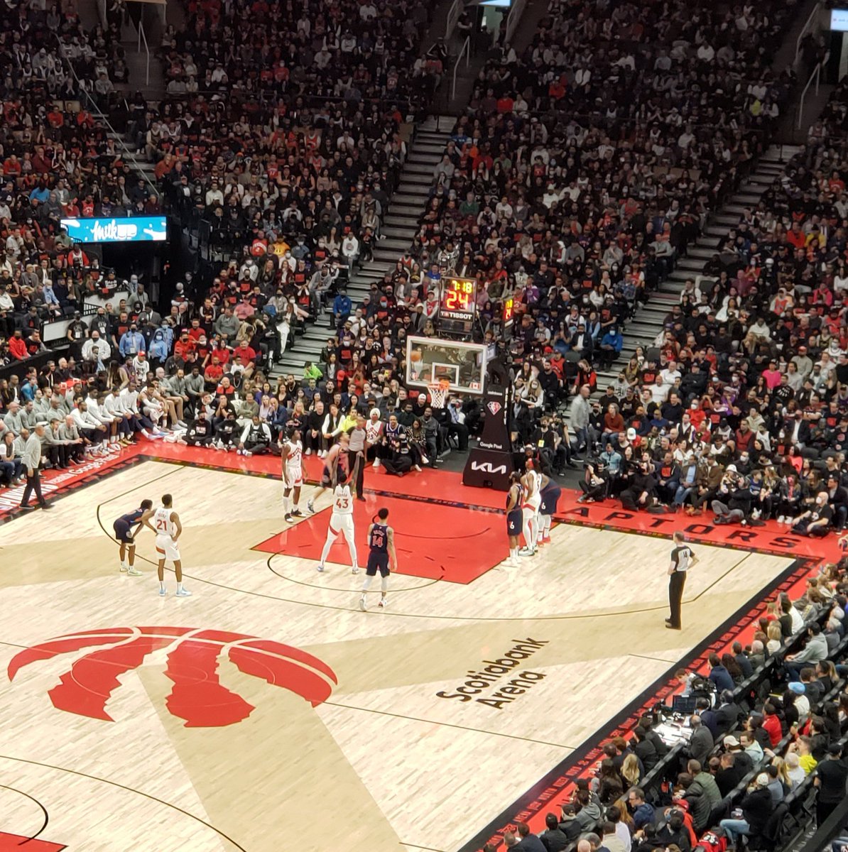 JMJNJ's tweet photo. @FultonReed6 Was at the game on Saturday. Absolutely nuts. Gotta give it to raps fans they are so much better than the rich people gifted tickets to leafs games that look at you funny when you cheer. #LetsGoRaps https://t.co/55YqzGSrNH