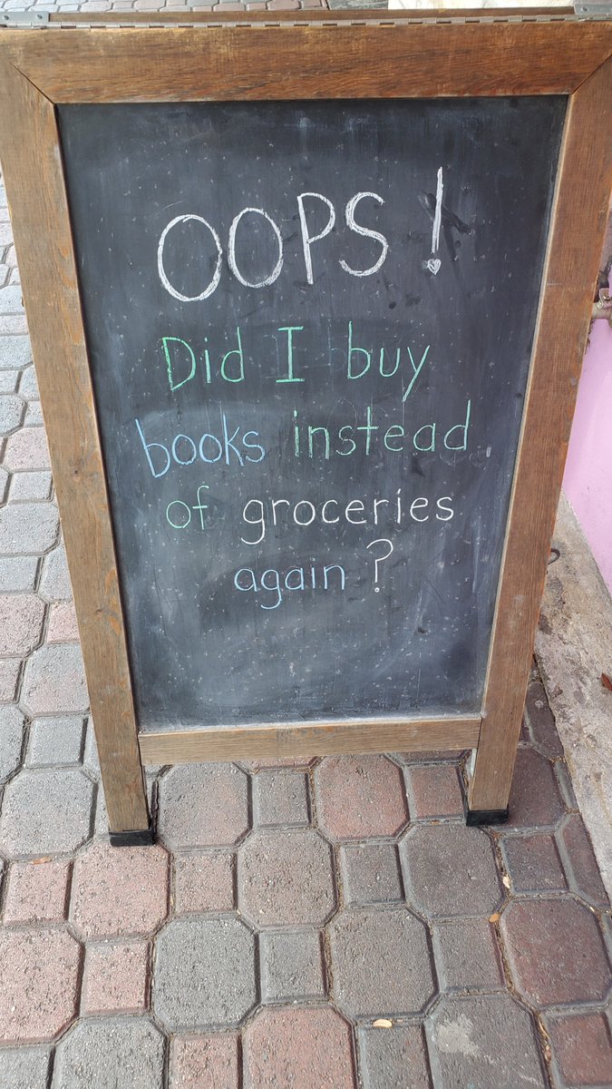 NortonAnthology's tweet photo. This week we're featuring all the best bookstore placards in celebration of Independent Bookstore Day on April 30th. This relatable sign was found outside of Back in the Day Books in Dunedin, FL.

DM us with your submissions! #IndieBookstoreDay https://t.co/gjklOQwlDz