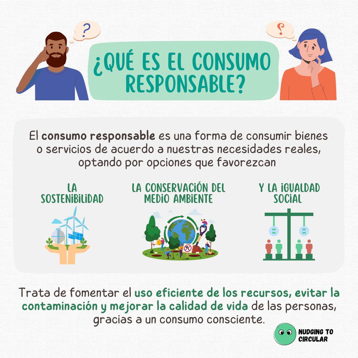 NudgingToCircle's tweet photo. #ConsumoResponsable ⬇️
Consumir es necesario, pero hazlo con responsabilidad.
#Consumo #Sostenibilidad #IgualdadSocial #MedioAmbiente #ComercioJusto #NudgingToCircular https://t.co/Tl7N14THK0