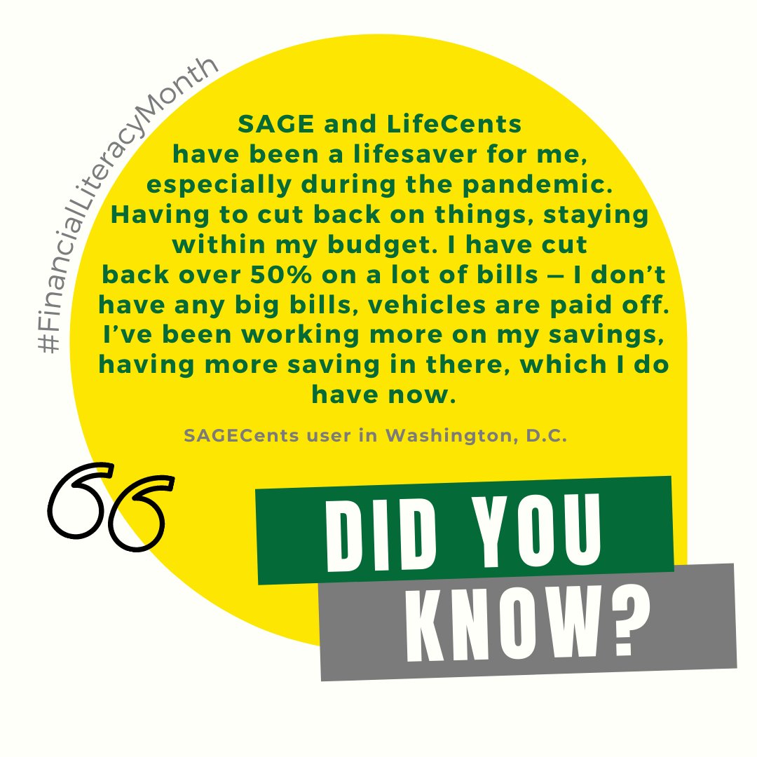 sageusa's tweet photo. This #FinancialLiteracyMonth, take some time to think about your goals and examine your finances. If the two don’t feel like they line up, you can change that. SAGECents is a great place to start. Learn more on the #SAGEBlog: https://t.co/4b5pfTxh4d. https://t.co/VvNAW3Lqsi