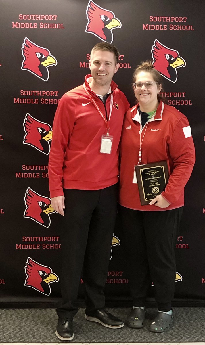 Congratulations to our <a href="/SouthportMiddle/">Southport Middle</a> 2021-22 Teacher of The Year Mrs. Michelle Boroff! (<a href="/SwanM17/">Michelle Swan</a>) Proud to serve in @PerryTwpSchools with such great people. Credit to her amazing Math Department Colleagues for making this a special moment!