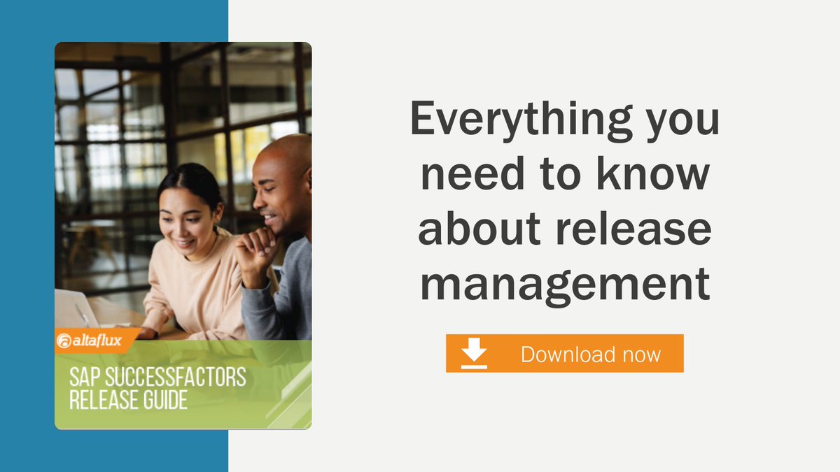 AltaFlux's tweet photo. Are you ready for the next release? Download our guide to validate you have your process in place! https://t.co/eOOdRYR1ql #SAP #SuccessFactors #ReleaseManagement https://t.co/y05X88t6Z3
