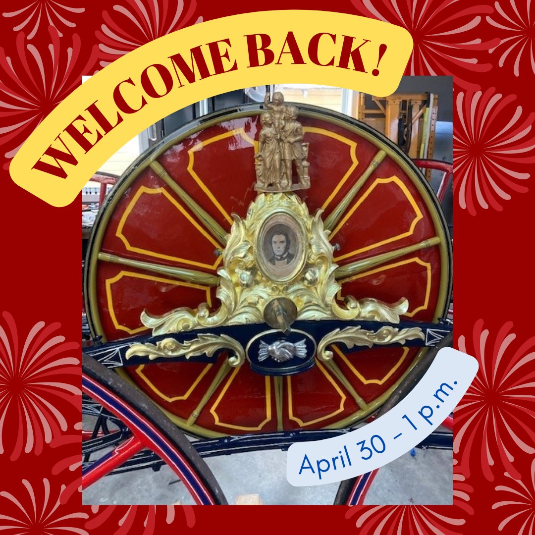 Clang Clang Clang! The Friendship Firehouse Hose Reel has returned from conservation. Join us for a special event at 1pm on Saturday, April 30 at the Firehouse for its festive return. For more information: alexandriava.gov/go/3515 #HistoricALX2U