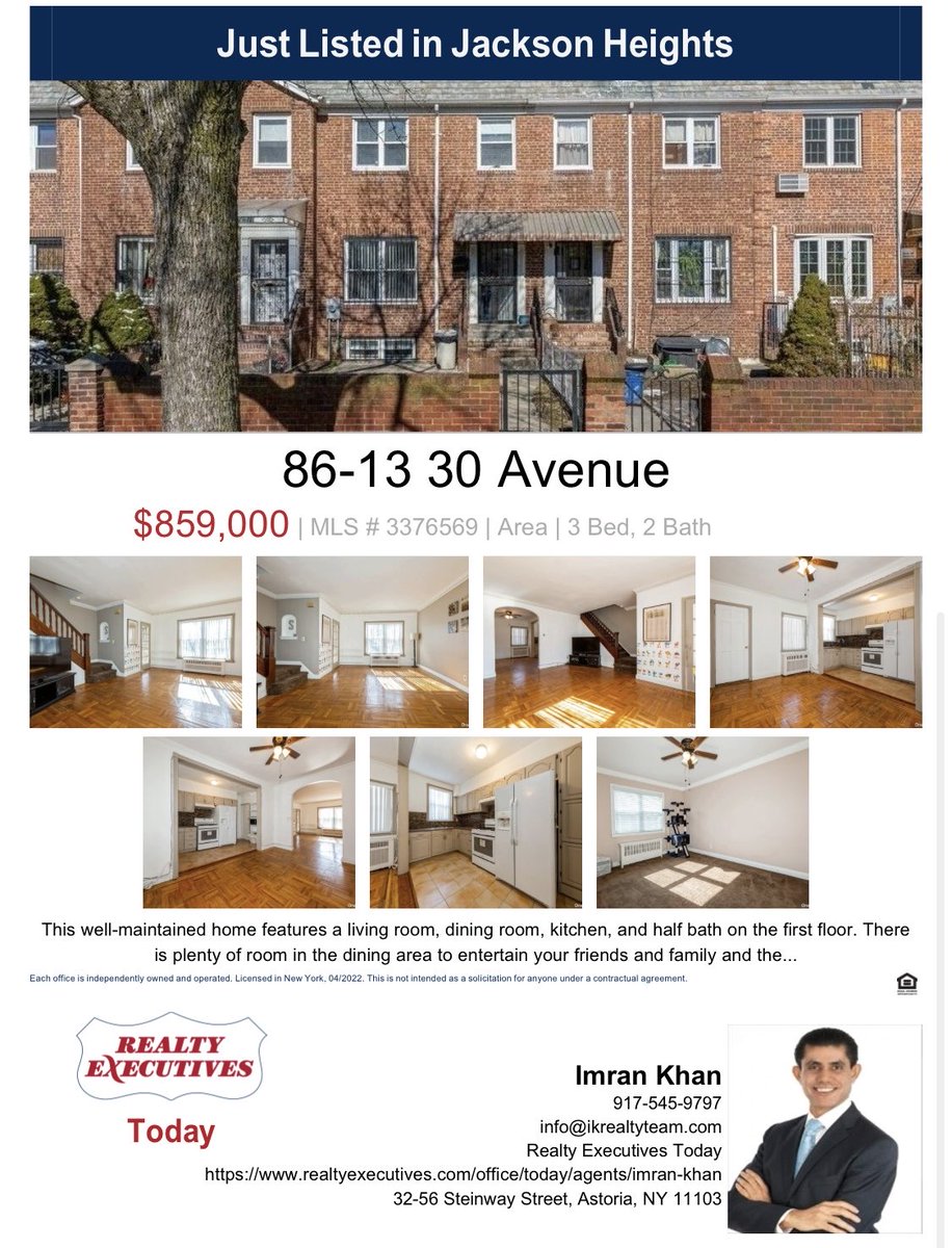 Just Listed for $859,000 - 86-13  30 Avenue  , Jackson Heights, NY 11370
#realestate #realtor #realestateagent #home #property #investment #forsale #realtorlife #househunting #dreamhome #luxury #interiordesign #luxuryrealestate #newhome #architecture #house #homesweethome #real