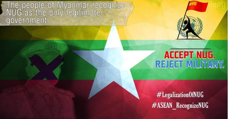 Save Myanmar by legitimating NUG from ASEAN and International Organizations. NUG officials are pushing for diplomatic relations to form a legitimate government.Our people of Myanmar support NUG to root out military dictatorship.
#ASEAN_RecognizeNUG
#LegalizationOfNUG