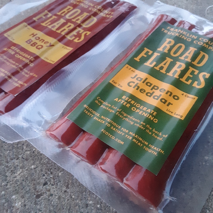 Only the finest merch from the Franklin County Trucking Company. Signature meat sticks. Get em at fcotco.com/truckstop