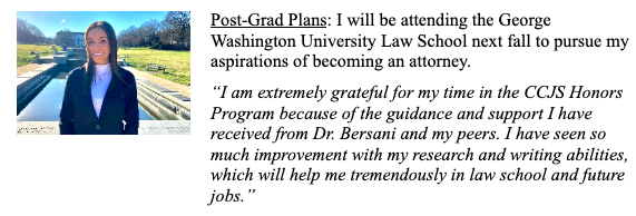 UMDCriminology's tweet image. Congratulations Lauren Maldonado (@laurenmaldo_)! Defense = Done “The Impact of the Prison Code on Program Participation” @UMDCriminology #CCJSHonors #UMD2022 @BSOSUMD #undergradresearch
