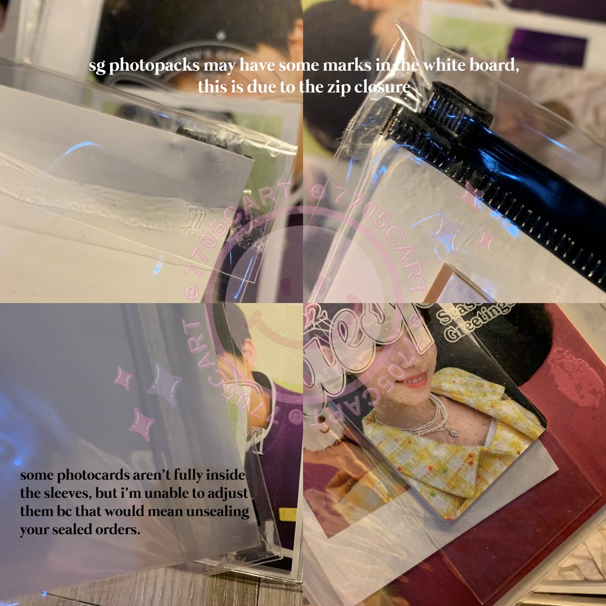 7705cart's tweet photo. #7705arrivage: 🇰🇷➡️🇵🇭

ph addy arrivals include the ff:

↳ sg 2022 photopacks
↳ nct 2021 postcard + holo pc set
↳ nct u 4x6 photo + pc set

#7705comms: kindly check the 4th photo. these do not affect the sealed contents, however, i noted them fyr. https://t.co/H2KbJoWbat