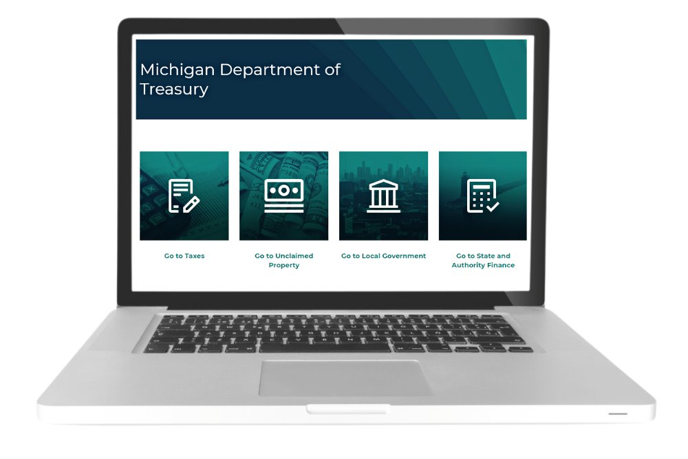 MiTreasury's tweet photo. NEW! We’ve redesigned Treasury’s website to provide a more modern visitor experience, and reinforced measures to keep your information safe and secure. Browse our updated look, services and resources: https://t.co/HO4fCj2ok2. #MiGov #MiGovDigital @MichiganCPAs @MItownships https://t.co/iqLipAExG4