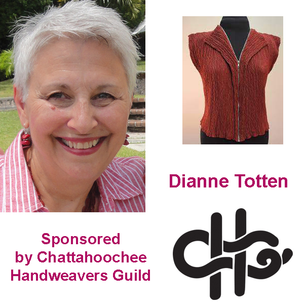weavespindye's tweet photo. Textiles & Tea Today at 4pmET with Dianne Totten. Sponsored by Chattahoochee Handweavers Guild.
#HandweaversGuildofAmerica, #DianneTotten, #ChattahoocheeHandweaversGuild, #TextilesTea https://t.co/SoMiROMgwD