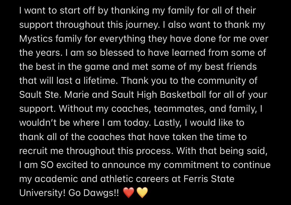 COMMITTED!! ❤️💛 <a href="/FerrisWBBall/">Ferris W Basketball</a> <a href="/CoachKurt/">Kurt Westendorp</a> <a href="/jaswalker3/">Jasmyn Walker</a>