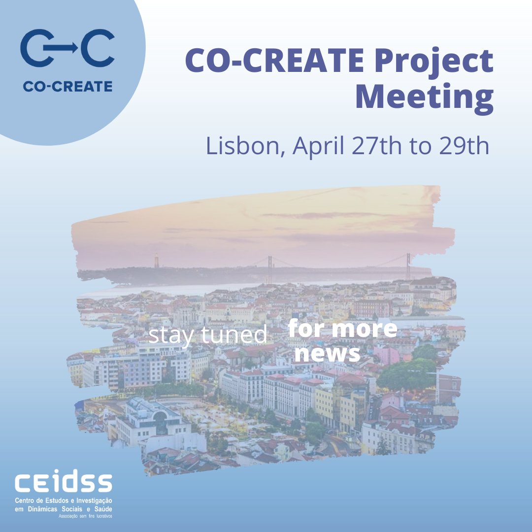 ceidss's tweet photo. This week the @EU_COCREATE consortium will meet in Lisbon for a #projectmeeting. This will be the first in person meeting since the COVID-19 pandemic started. Stay tuned for more news 🔜 #CC4EU #Youth4CC
@EATforum @WorldObesity https://t.co/UFs877yx2E