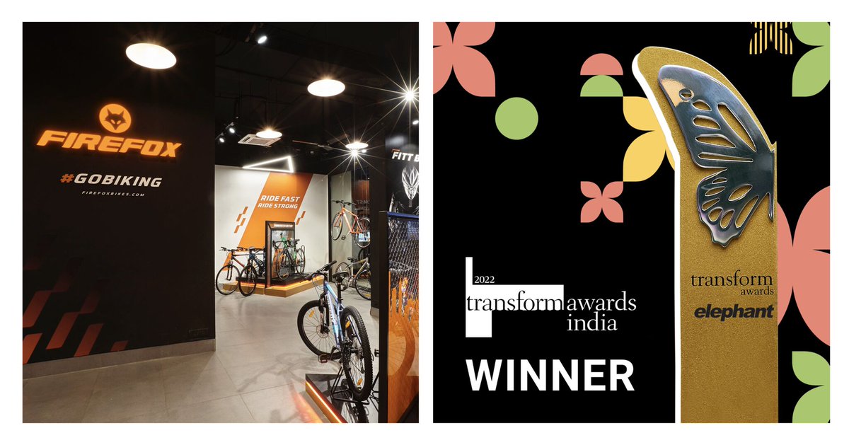 Elephant Design (@elephant_social) on Twitter photo It is the season of awards!
Announcing our #Gold win as Best #BrandExperience for <a href="/firefoxbikes/">Firefoxbikes</a> at the Transform Awards India 2022.
This was a #bullseye of sorts.
A single entry in just one category that came home a winner!
#TransformAwards <a href="/ashishelephant/">Ashish Deshpande</a> <a href="/ashwinielephant/">Ashwini Deshpande</a> It is the season of awards!
Announcing our #Gold win as Best #BrandExperience for <a href="/firefoxbikes/">Firefoxbikes</a> at the Transform Awards India 2022.
This was a #bullseye of sorts.
A single entry in just one category that came home a winner!
#TransformAwards <a href="/ashishelephant/">Ashish Deshpande</a> <a href="/ashwinielephant/">Ashwini Deshpande</a>
