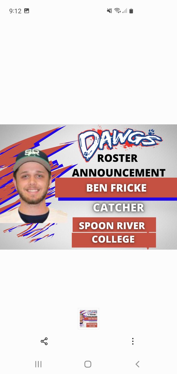 OboroRiverDawgs's tweet photo. We are excited to announce the addition of @SRC_Baseball catcher @BenFricke8 to the Dawgs' 2023 roster. Please take the time to welcome him to Owensboro. https://t.co/XobXkixQS6