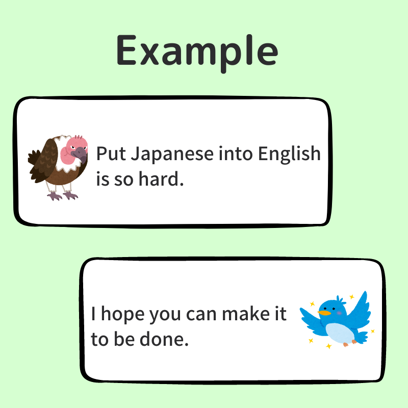 bluebird_eng's tweet photo. put intoで色んなものを「置き換える」事ができます。
#putinto
#DMM英会話 https://t.co/r4lKCr2Qz7