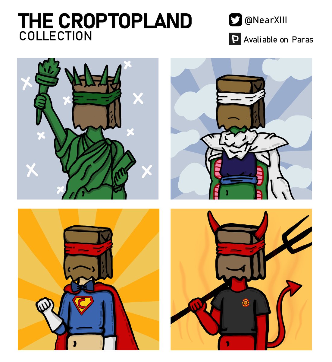 NearXIII's tweet photo. ⚡️new drop⚡️
 ✨Mr.Croptop collection No.#027-030✨
Drop on 
@ParasHQ
 Roadmap and Discord are coming soon🍀👀

Price 0.3N
Let's check it out
https://t.co/HsjYHqy5ZN

#NEAR #NEARProtocol #NEARnft #NFTTHAILAND #NFTCommumity #NFTdrops #NFTcollections #nftcollector #PARASnft https://t.co/coTX2KgVoX