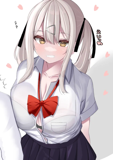 乳を当ててくるJK 