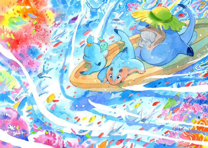 「swimming watercolor (medium)」 illustration images(Latest)