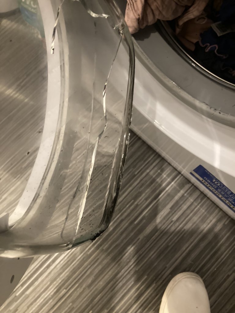 MidnightStar85's tweet photo. @IndesitUK so this happened last night, the glass blew out and the glass is actually melted around the edge of the smash. It’s out of warranty but this could have been really dangerous if daughter or cat walking past https://t.co/UEdbbTsX6v