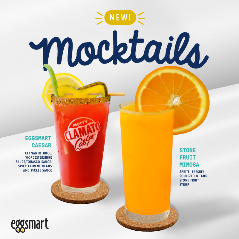 EggsmartCAN's tweet photo. Get your everyday thirst quencher with Eggsmart's New Mocktails! 

Choose from our Eggsmart Caesar 🥒 or Stone Fruit Mimosa 🍊 

If you thought breakfast couldn't get better, then you haven't visited Eggsmart yet 😏🍹

#Eggsmart #Breakfast #Mocktails #VirginMimosa #VirginCaesar https://t.co/7lrCpBbB3h