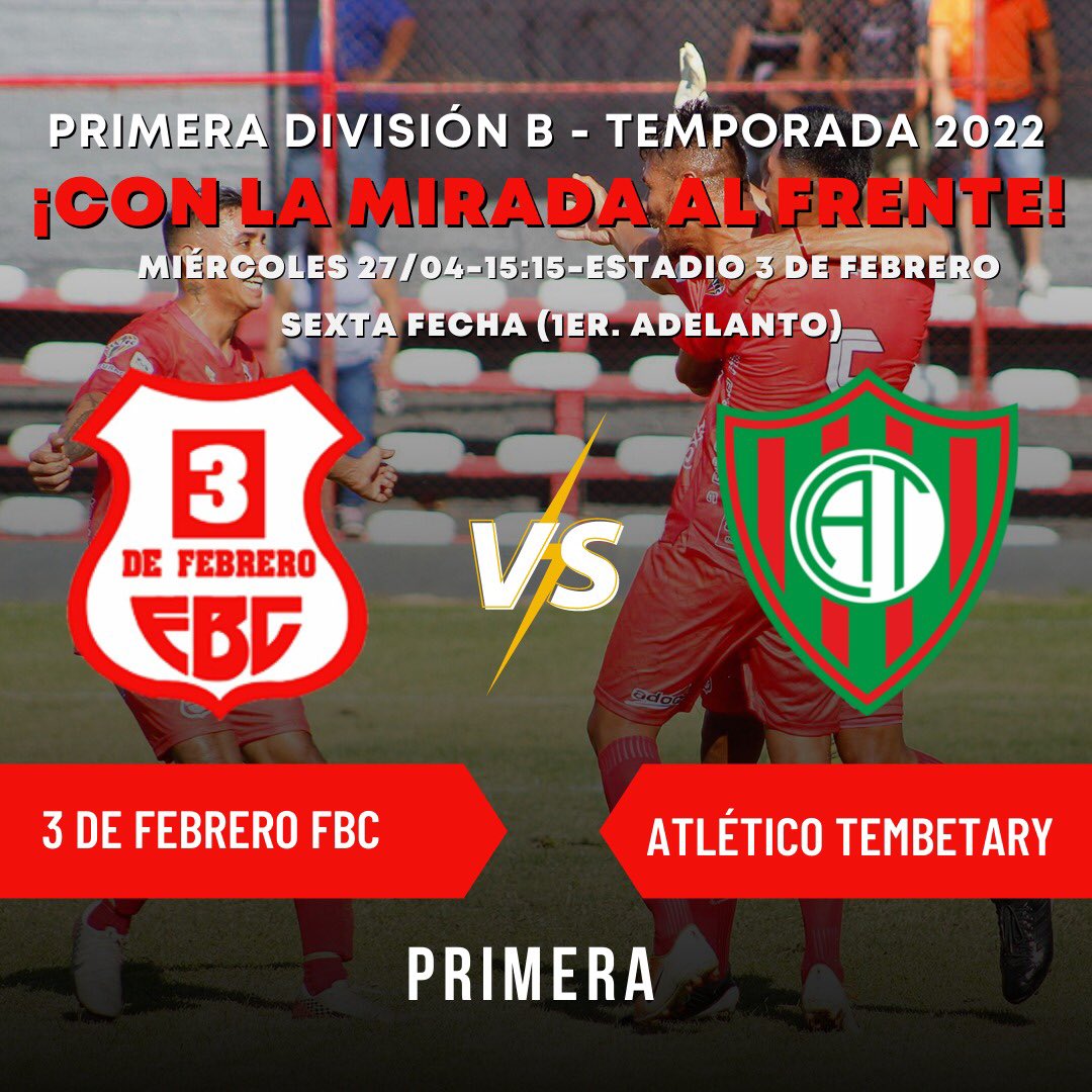 🏟️ ¡Dónde todos nuestros sueños vuelven a nacer! 

⚽ Mañana, en nuestro estadio y con nuestra gente. 

💪 Recibimos a Tembetary con la ilusión de levantar cabeza y seguir sumando en la Primera División B.

🔥Vamos Rojo!!
#JuntosSomosMasFuertes 🔴