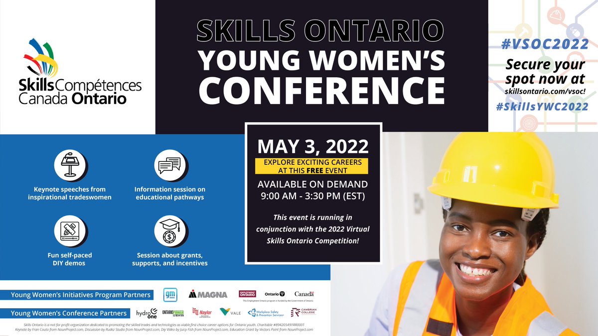 Skills Ontario (@skillsontario) on Twitter photo At our Young Women's Conference, attendees will hear from inspiring skilled professionals, including keynote speaker <a href="/katebuilds/">Kate Campbell</a>!
Tune in on May 3rd at any point throughout the day to view the conference. Register FREE at skillsontario.com/vsoc! #SkillsVSOC2022 #SkillsYWC2022 At our Young Women's Conference, attendees will hear from inspiring skilled professionals, including keynote speaker <a href="/katebuilds/">Kate Campbell</a>!
Tune in on May 3rd at any point throughout the day to view the conference. Register FREE at skillsontario.com/vsoc! #SkillsVSOC2022 #SkillsYWC2022