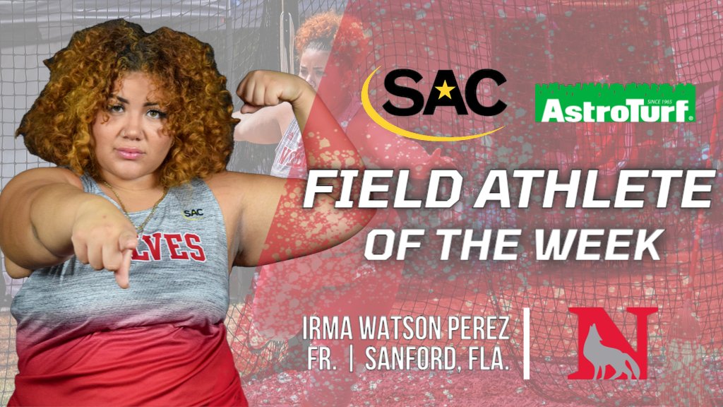 NewberrySports's tweet photo. Congratulations to @NewberryTFXC's Irma Watson Perez for taking home @SAC_Athletics Field Athlete of the Week honors for this past weekend!

The freshman took home took home three podium finishes, including two event wins, and set a new school record in the shot put (11.98m) https://t.co/HmooSPJTCl