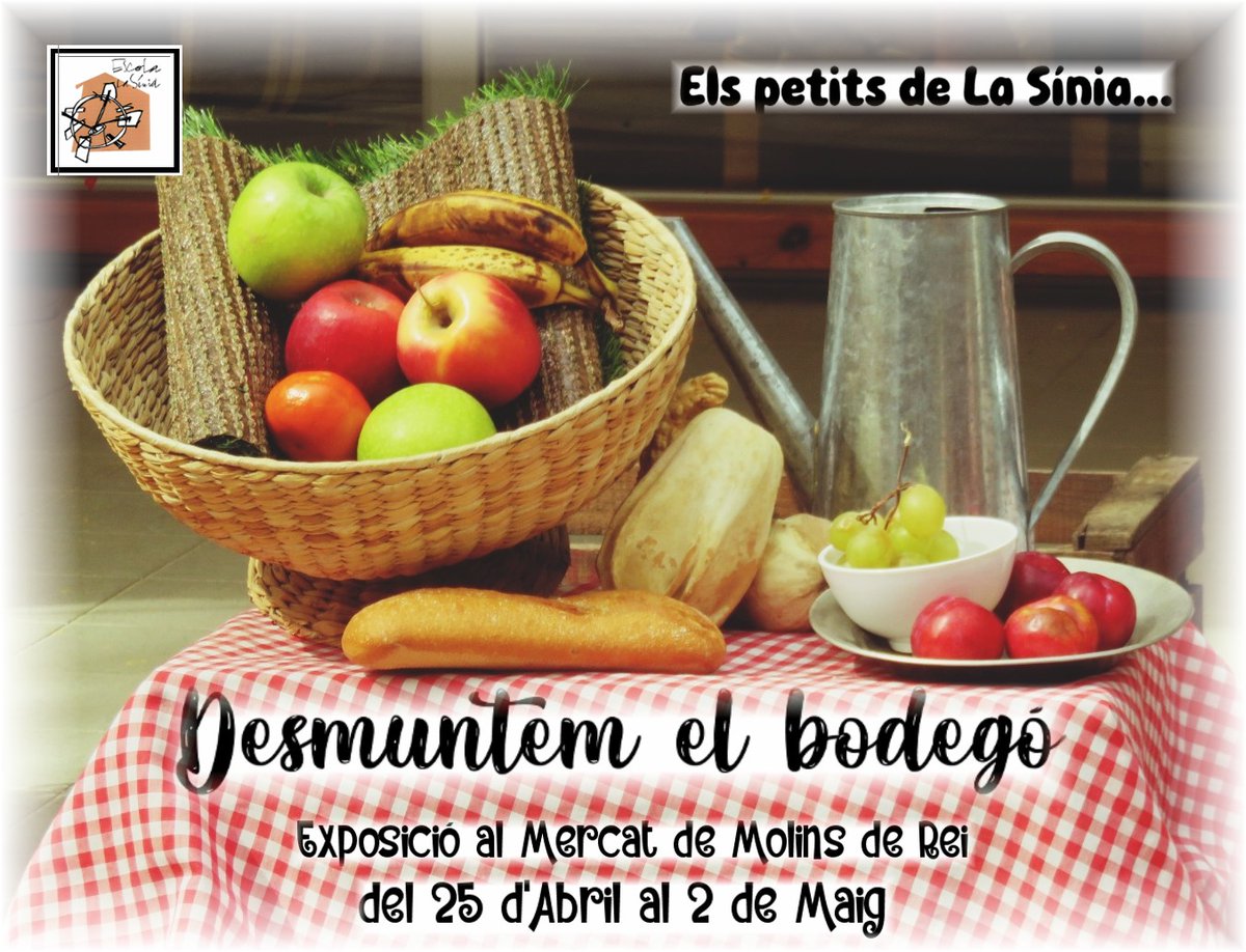 mdrcentrecomerc's tweet photo. EXPOSICIÓ AL MERCAT MUNICIPAL

Els petits de La Sínia presenten Desmuntem el bodegó
Del 25 d’abril al 2 de maig
Planta 1 del Mercat Municipal #molinsderei

#exposicio #molinsderei #bodego #fruites #mercatmunicipal https://t.co/QicXmo5pTR