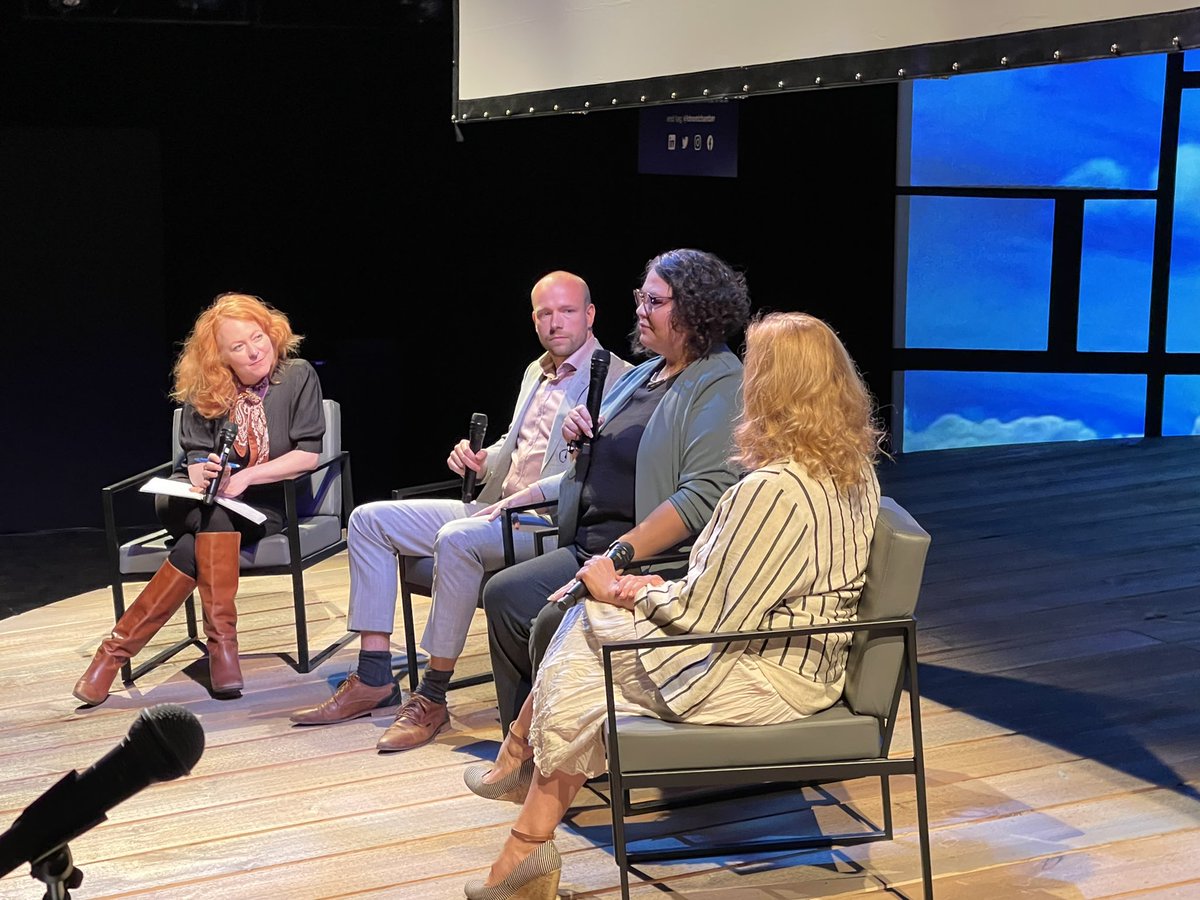 Our 2nd panel features <a href="/ExarStudios/">EXAR Studios</a> <a href="/FCfilmfestival/">Forest City Film Festival</a> &amp; <a href="/KatieWilhelm/">Katie Wilhelm, RGD</a> &amp; they’re bringing amazing experience to the discussion. Emphasizing the value of Collaboration. Risk taking. Equity. Diversity. Inclusion. Terrific to we all of these creative disciplines coming together.