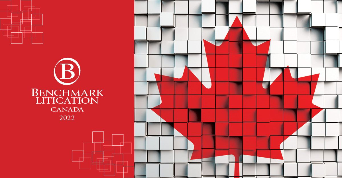 BenchLitigation's tweet photo. Benchmark Canada is pleased to announce the 2022 rankings are live! Congratulations to all who were recognized! Follow the link below to see the latest firm rankings, litigation stars, and future stars. 

https://t.co/wCOpdvcero

#BenchmarkLitigation #BenchmarkCanada https://t.co/Q2m0UL3Yqp