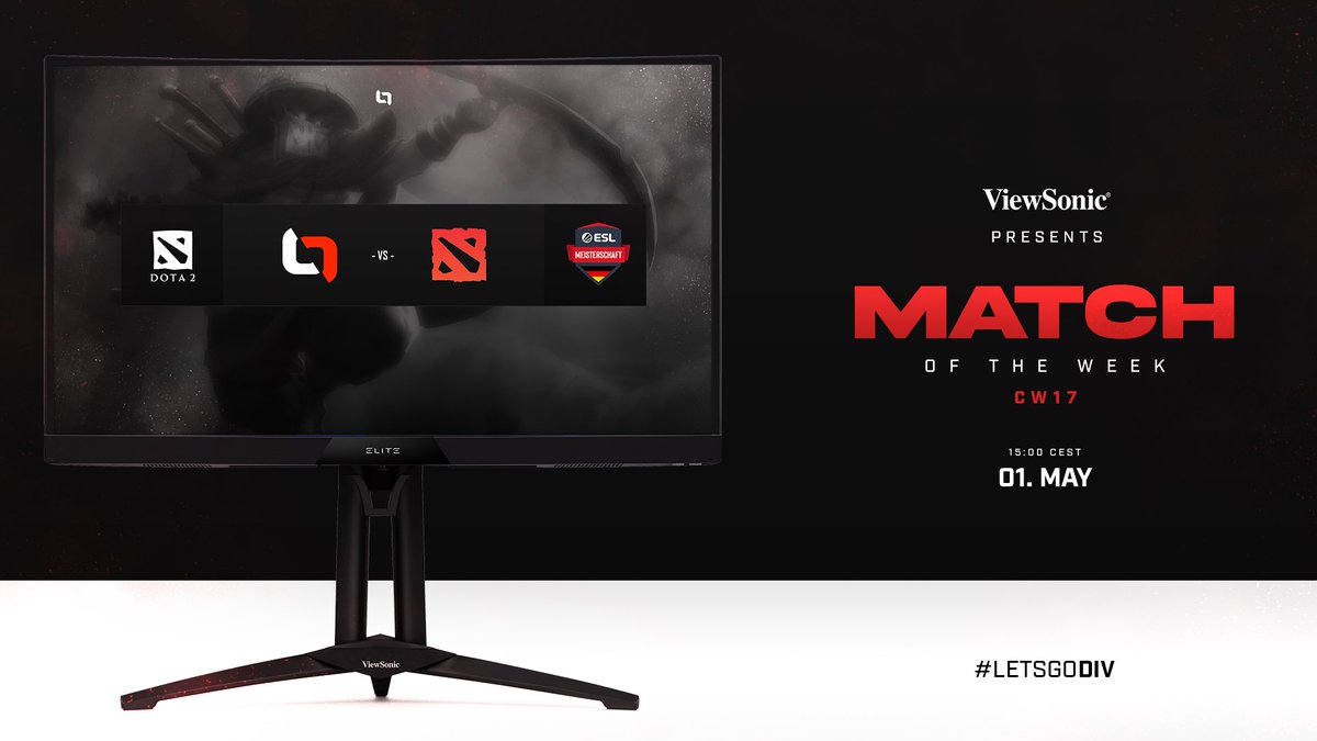 The top match of the week is presented by <a href="/VSGamingUSA/">ViewSonic Gaming USA</a>! 🖥️

On Sunday our #Dota2 team will play the third place decider of the #ESLMeisterschaft against Team Jinx! 🔥

#LETSGODIV