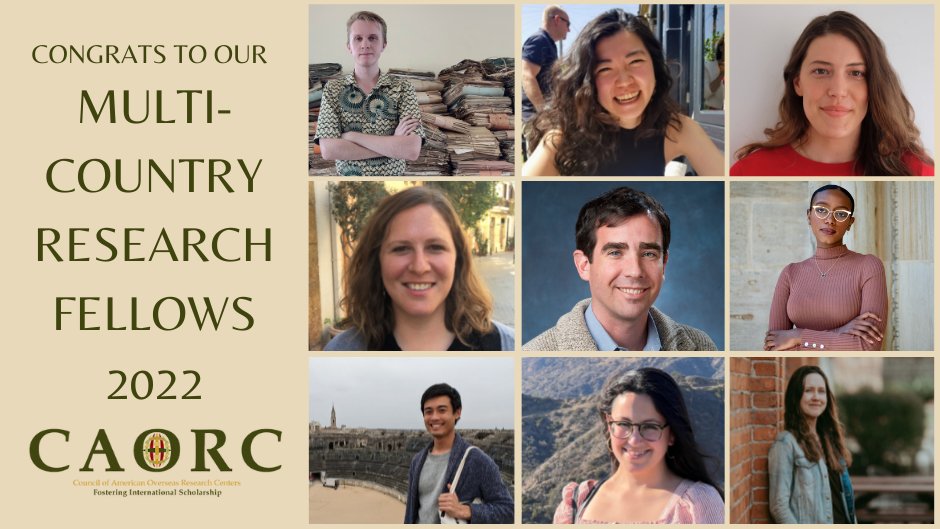 CAORC is pleased to announce the 2022 award recipients for the Multi-Country Research #Fellowship and the Mary Ellen Lane Multi-Country Travel Award. Congratulations to the new fellows! #CAORCFellowships caorc.org/post/caorc-ann…