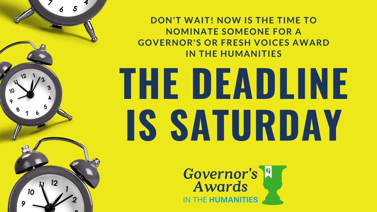 ⏰⏰⏰ Tick, tock, time's almost up! Get started on your nomination for a Governor's Award TODAY! More info ➡️ Link in bio