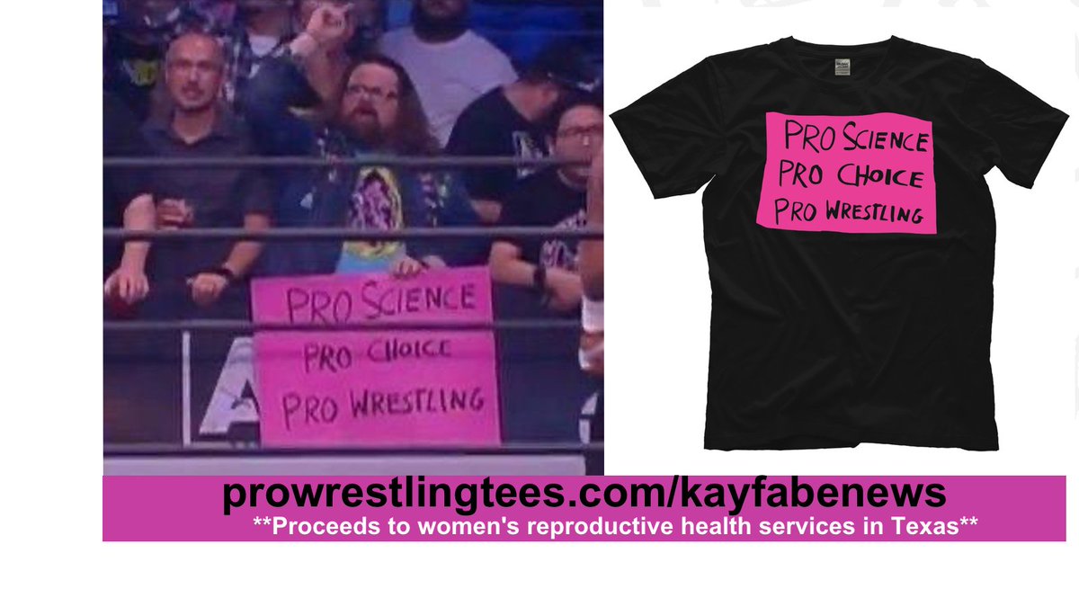 KayfabeNews's tweet photo. We teamed up with this sign guy (@thetomnix) to create some shirts, and we're donating the proceeds to support women's reproductive health services in Texas, where they're under threat. Get yours: https://t.co/CN8aHnKOaE https://t.co/TRpSKNIRfx