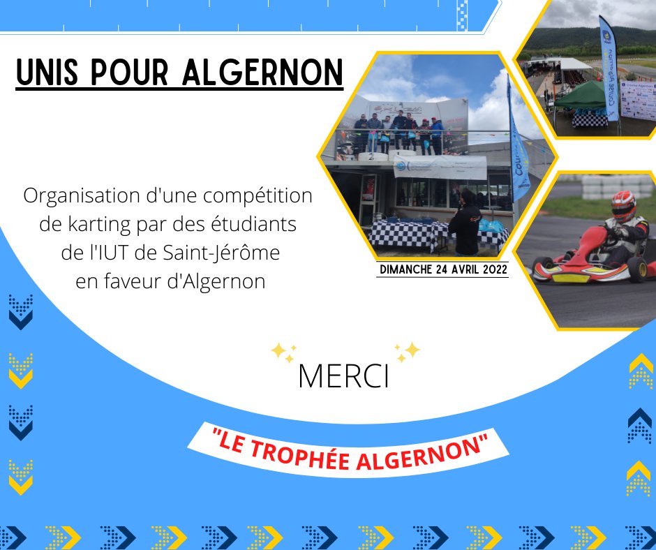 Un grand merci aux étudiants GEA de l'Iut Saint-Jérôme @univamu qui a œuvré pour Algernon !🏆🏎️

Handicapés, valides, franchissons nos différences