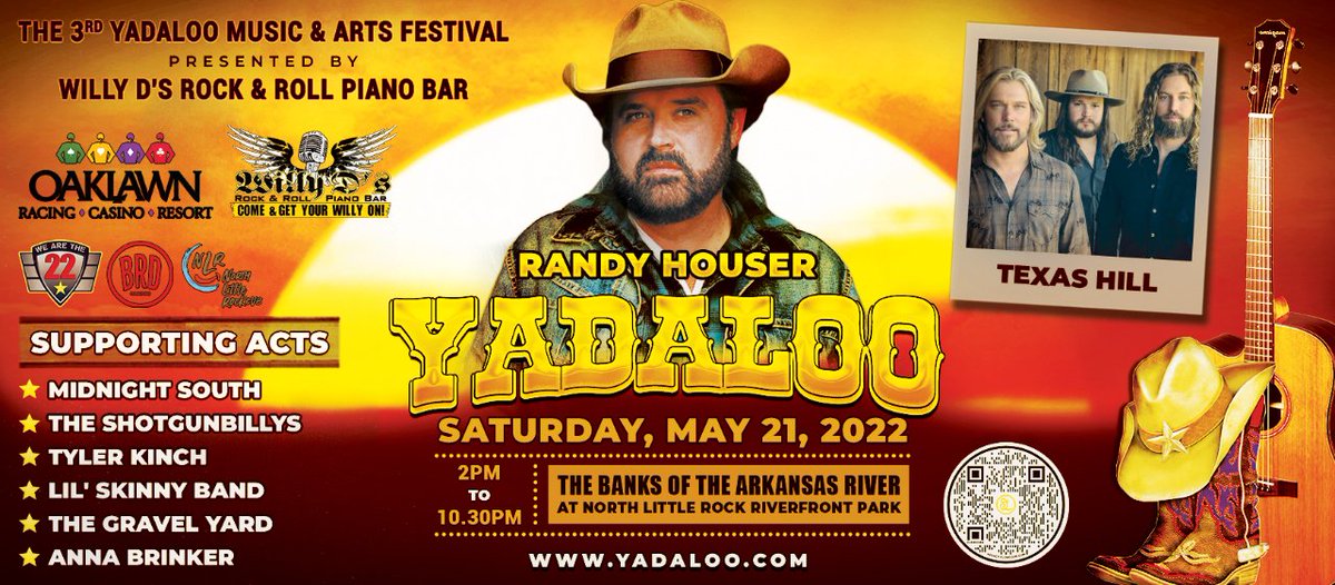 Get your tickets to the 3rd Yadaloo presented by <a href="/willydslr/">Willy D's Rock & Roll Piano Bar</a> on May 21, 2022 from 2:00-10:30 pm on the banks of the Arkansas River.

Tickets are just $27.50 until the day of. Kids 12 and under free. 

VIP tickets are going fast!

🎟 yadaloo.com

#yadaloofest