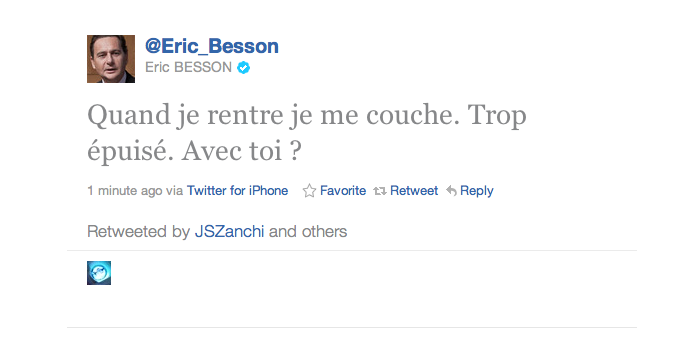 aliamsi's tweet image. Ça me rappelle ce #DMfail d'Eric Besson, à l'époque ministre dans le gouvernement français.