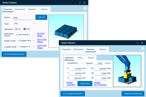 electro_matic's tweet image. The easy-to-use  @YASKAWA #SmartPattern extension is a graphical interface for #SmartPendant to generate jobs quickly to handle parts in specific pattern(s) - and it is now available free of charge!