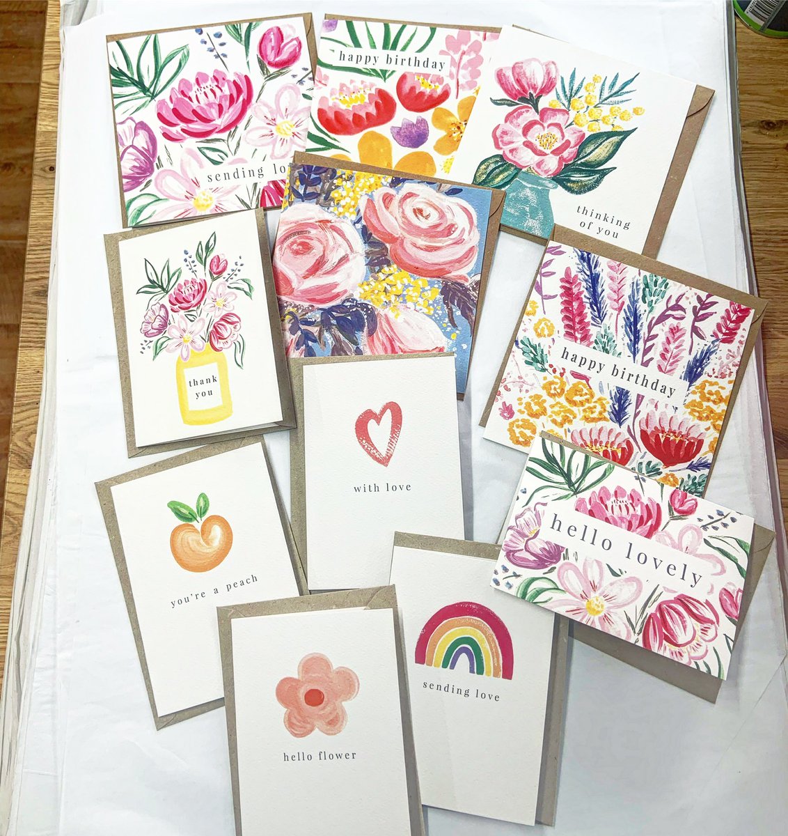 Wonderful new cards from a local lady!  So excited to be the first retail shop to stock these! I won’t be the last, that’s for sure! They are beautifully designed by the talented Laura. Be sure to pop by if you need a card! 🌸💜