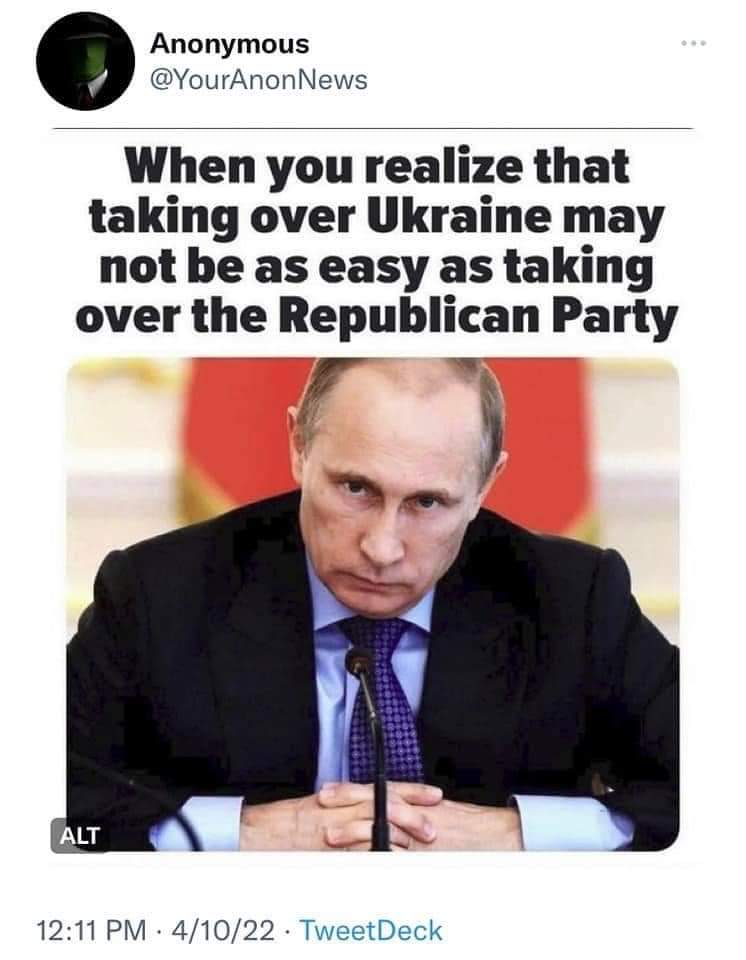 airbornechick's tweet photo. @GOP were the easiest marks Putin ever worked. https://t.co/BKas0nGuVA