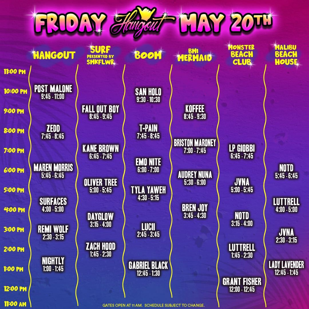 2022 Hangout Fest schedule