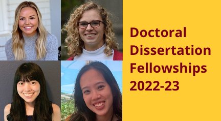Feeling very #UMNproud of our PhD students who were awarded #UMN Doctoral Dissertation Fellowships.

Congrats to Lizzy Crist, Sophie Givens, Ayako Ohoka, and Elizabeth Shih!

bit.ly/3xV3Gea
