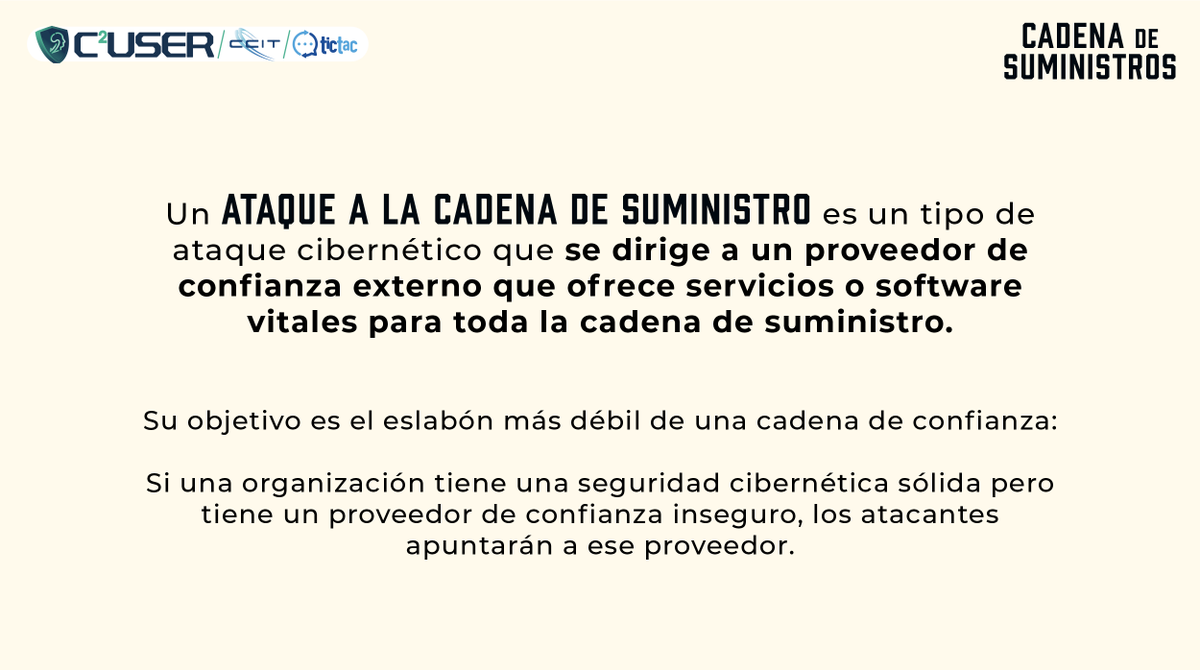 CCIT_'s tweet photo. #SAFETIPS
Los ataques a la cadena de suministro son elaborados en contra de un proveedor no seguro en una cadena para obtener acceso a sus socios comerciales más grandes. ¿Cómo funcionan? a continuación les contamos. https://t.co/Y2oqB2szyg https://t.co/YIyMCg27fG