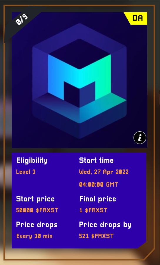 YetiTownNFT's tweet photo. 🎉 Project Spotlight: @themetroverse - the dutch auction for Metroverse Mini Blocks will be starting soon...

Level 3 Eligibility + Starting Price of 50,000 $FRXST. 👀 https://t.co/MIv3ViLFI4