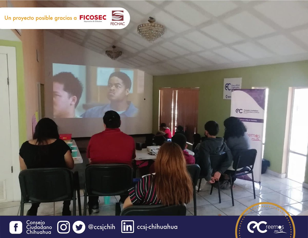 CCSJ_Chih's tweet photo. Las actividades recreativas son pieza fundamental para el desarrollo favorable de los participantes del modelo "Creemos en Ti" y en esta ocasión pudimos compartir tiempo juntos en una tarde de cine en las instalaciones de Consejo Ciudadano en Ciudad Juárez. https://t.co/CnOpp4Nbrp