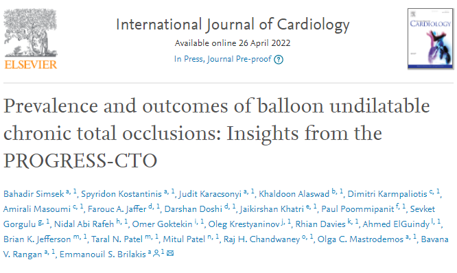 BahadirSimsekMD's tweet photo. Our article on balloon undilatable CTOs is online! Many thanks to the best mentor @esbrilakis and my great teammates #Spyros @JuditKaracsonyi @Bavana_Rangan #Olga. #PROGRESSCTO @MHIF_Heart
https://t.co/GYe0Ja1UJM
Many thanks to all the co-authors! https://t.co/HWRrgV19NC